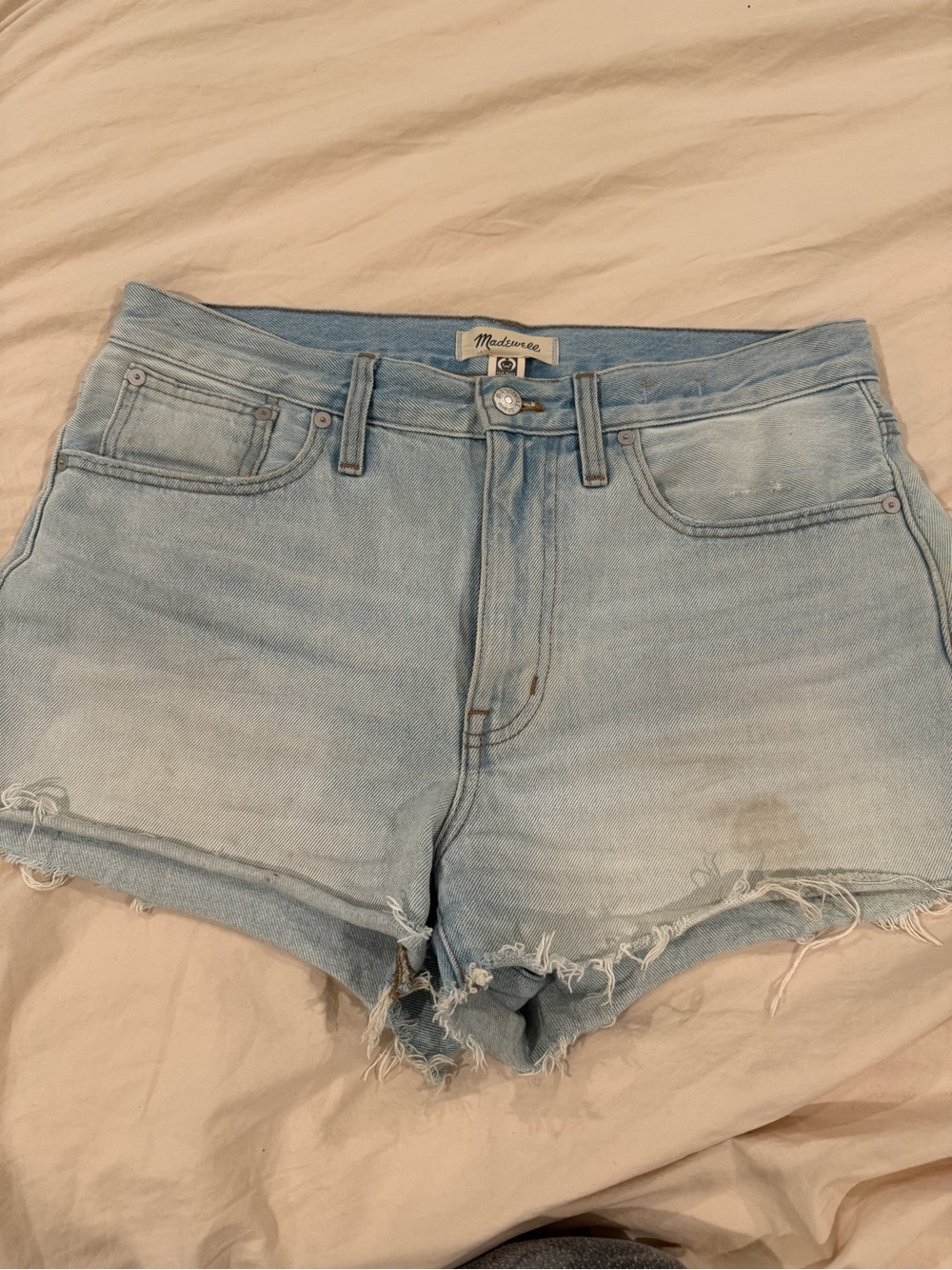 Madewell Faded Light Blue Denim Cutoff Shorts